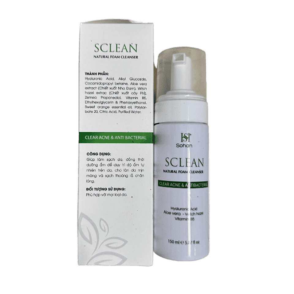 Sữa Rửa Mặt Sclean Natural Foam Cleanser SH Sohan Giúp Làm Sạch Sâu, Dưỡng Ẩm, Thông Thoáng Lỗ Chân Lông